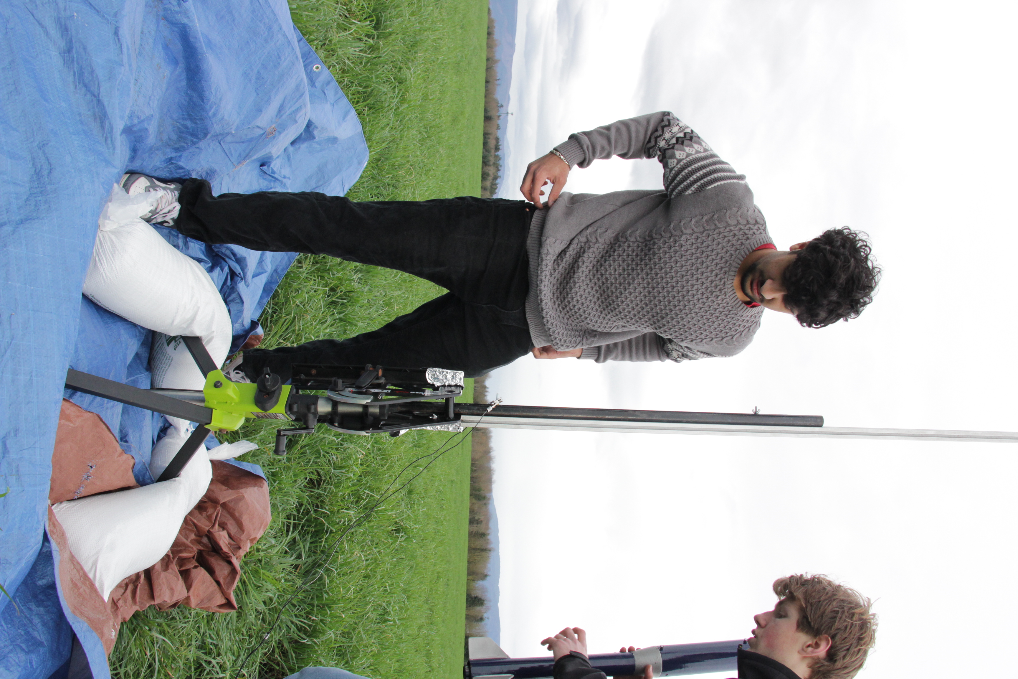 Andrew about to put the rocket on the rail